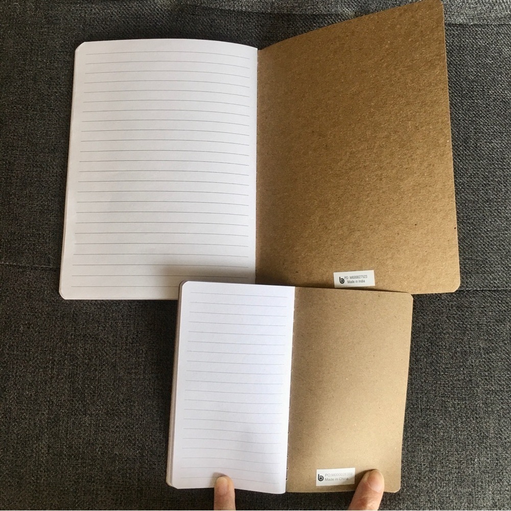 Set/2 Moon Phases Kraft Lined Notebooks, Tan, Black - Picture 5 of 16